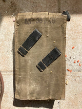 Authentique Étui Porte-Chargeurs Chargeurs Allemand Mp.38u.40 Toile Kaki Ww2
