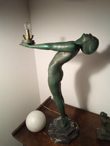 Max Le Verrier Grande lampe Art Deco
