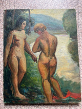 Tableau Ancien Fauviste Les Baigneuses Signé Emile Othon Friesz