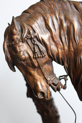 Bronze Orientaliste Cheval Au Palmier De Mêne XIXème