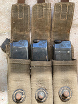 Authentique Étui Porte-Chargeurs Chargeurs Allemand Mp.38u.40 Toile Kaki Ww2