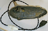 Lampe De Table Art Deco Nouveau Bronze Aigle Tulipe Pâte De Verre