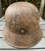 Ancien Casque Camoufle Allemand  - 2ème Guerre