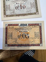 Lot Billets Bon Pour Régie Des Chemin De Fer Des Territoires Occupés Ancien