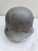 Casque Allemand troupe ww2 original - impacté