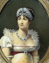 Tableau Ancien Miniature Portrait Impératrice Joséphine Sacre Napoléon Peinture