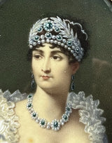 Tableau Ancien Miniature Portrait Impératrice Joséphine Sacre Napoléon Peinture