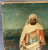 Tableau Ancien Huile Portrait Guerrier Arabe Paysage Orientaliste XIXe Nanteuil