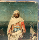 Tableau Ancien Huile Portrait Guerrier Arabe Paysage Orientaliste XIXe Nanteuil