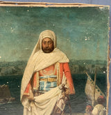 Tableau Ancien Huile Portrait Guerrier Arabe Paysage Orientaliste XIXe Nanteuil