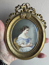 ERNEST GIRARD 1854 Exceptionnel Portrait Miniature Marie Sophie De Saint Priest